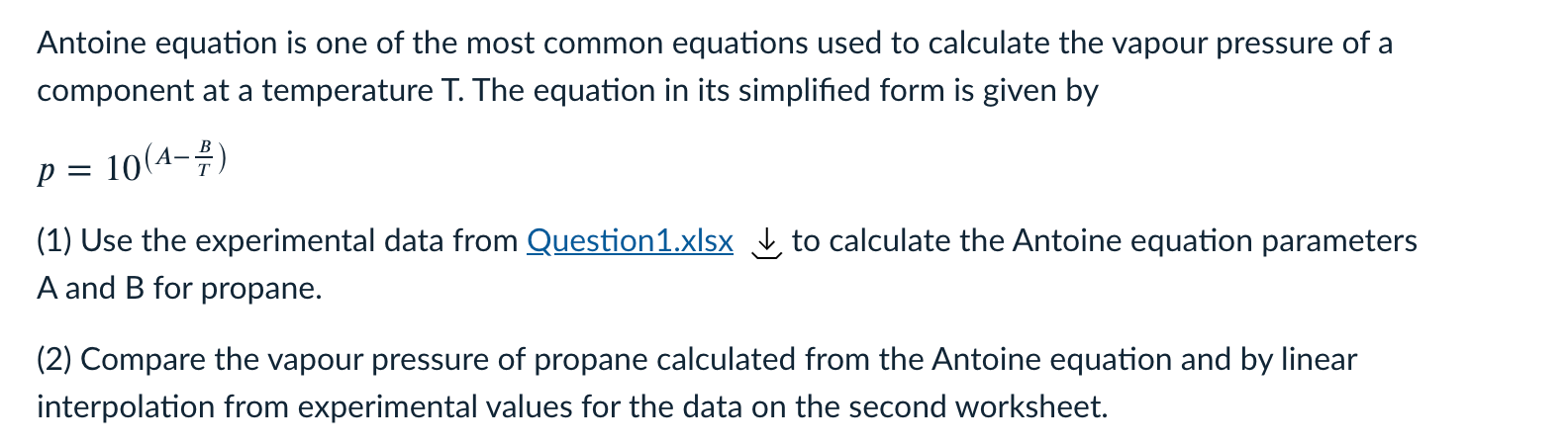 Solved Antoine Equation Is One Of The Most Common Equations | Chegg.com