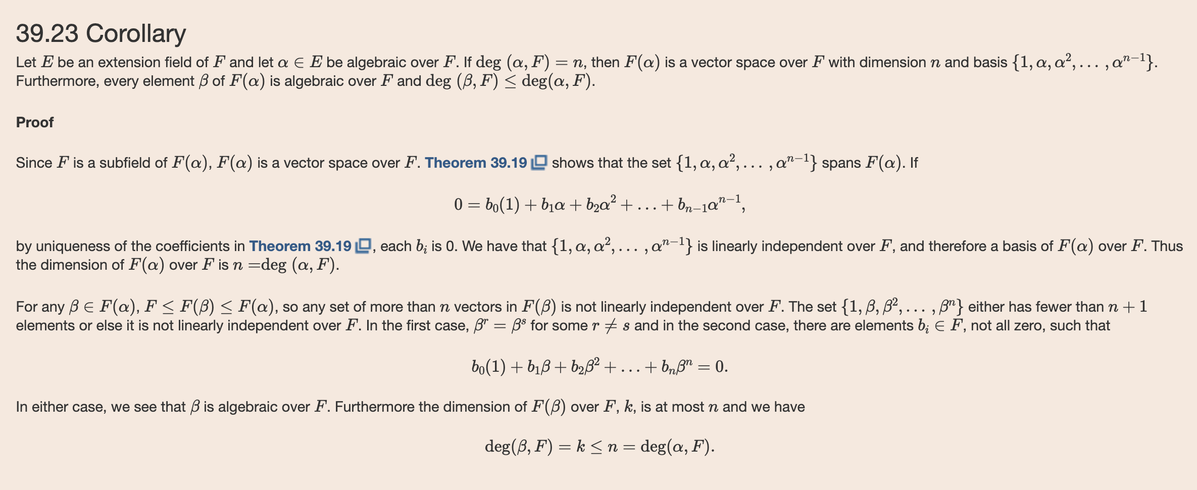 Solved Let E be an extension field of a finite field F,