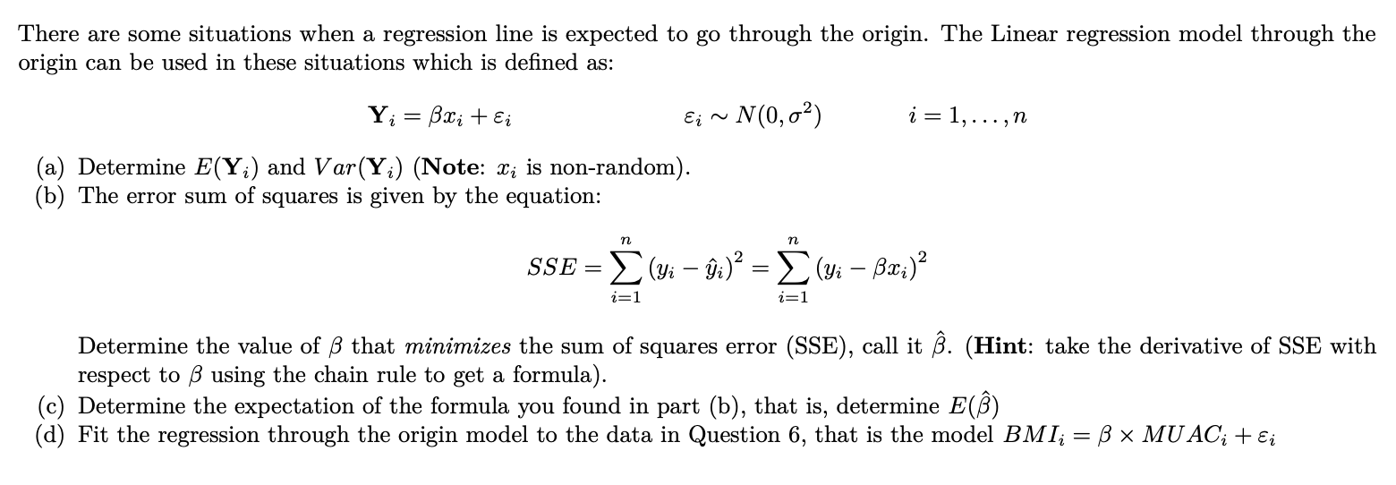 Solved There Are Some Situations When A Regression Line I Chegg Com