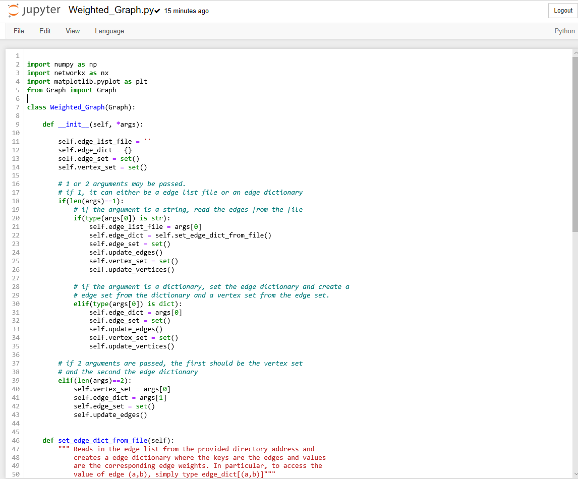 Graph Theory Python (copy and paste files) I finished | Chegg.com