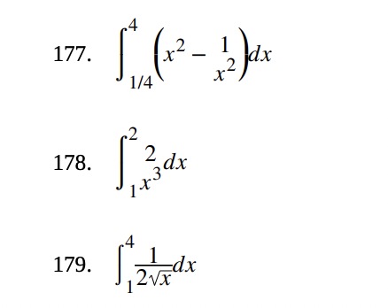 Solved 177. ∫1/44(x2−1)x2)dx 178. ∫12x3dx 179. ∫142x1dx | Chegg.com