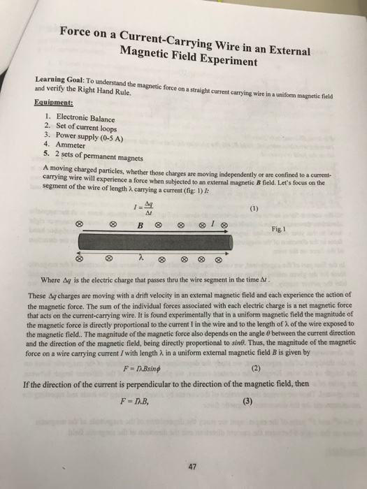 Solved Force on a Current-Carrying Wire in an External | Chegg.com