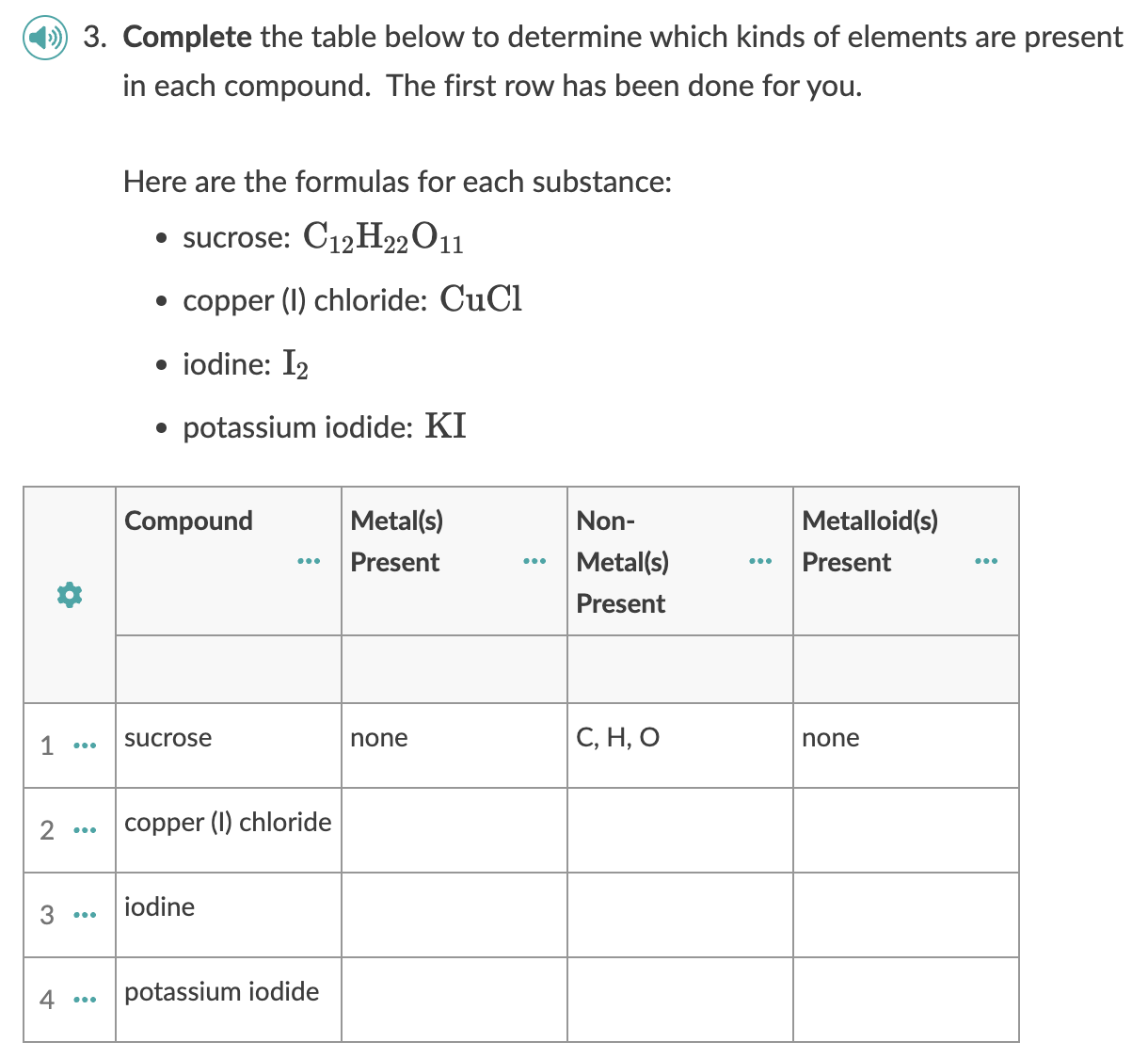 Solved 3. Complete the table below to determine which kinds