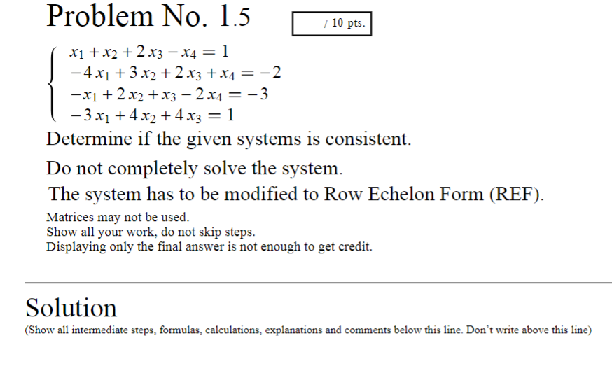 Solved Problem No. 1.5 | Chegg.com