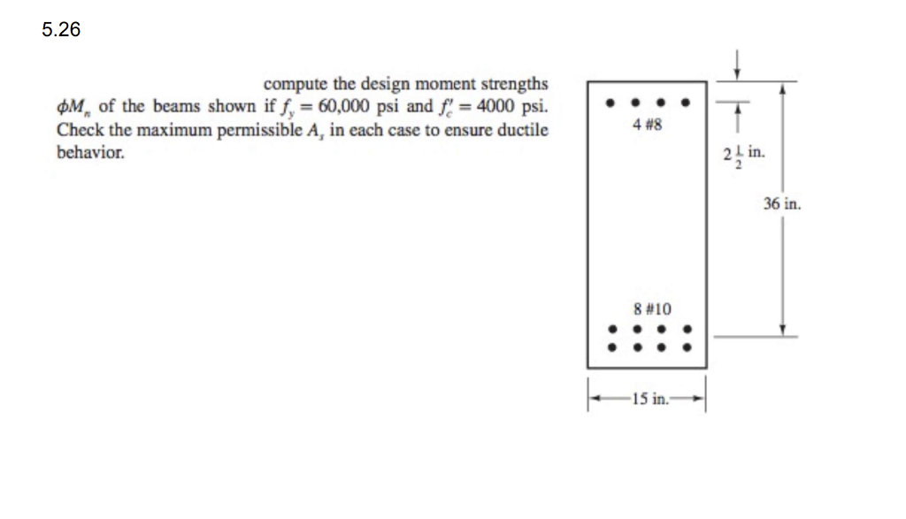 Solved 5.26 Compute The Design Moment Strengths Om Of The 