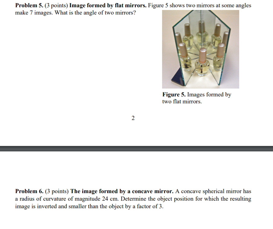 Solved Problem 5. (3 points) Image formed by flat mirrors. | Chegg.com
