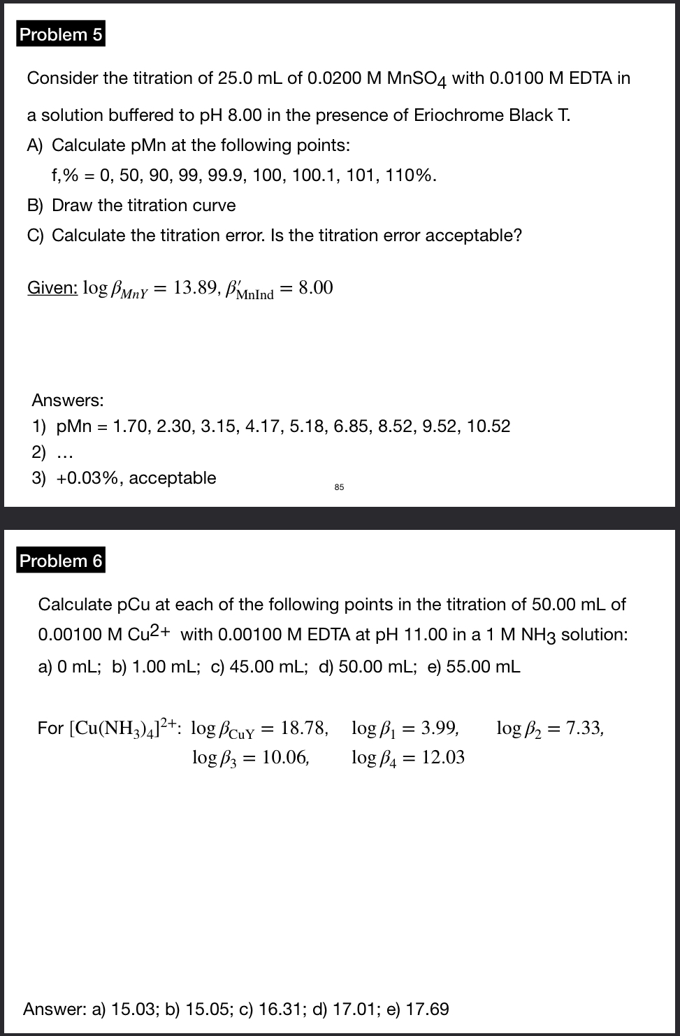 Solved Consider the titration of 25.0 mL of 0.0200MMnSO4