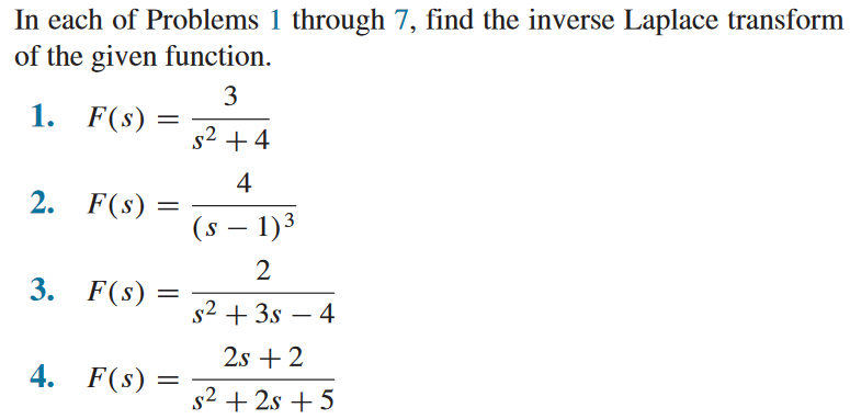 Solved In each of Problems 1 through 7, find the inverse | Chegg.com