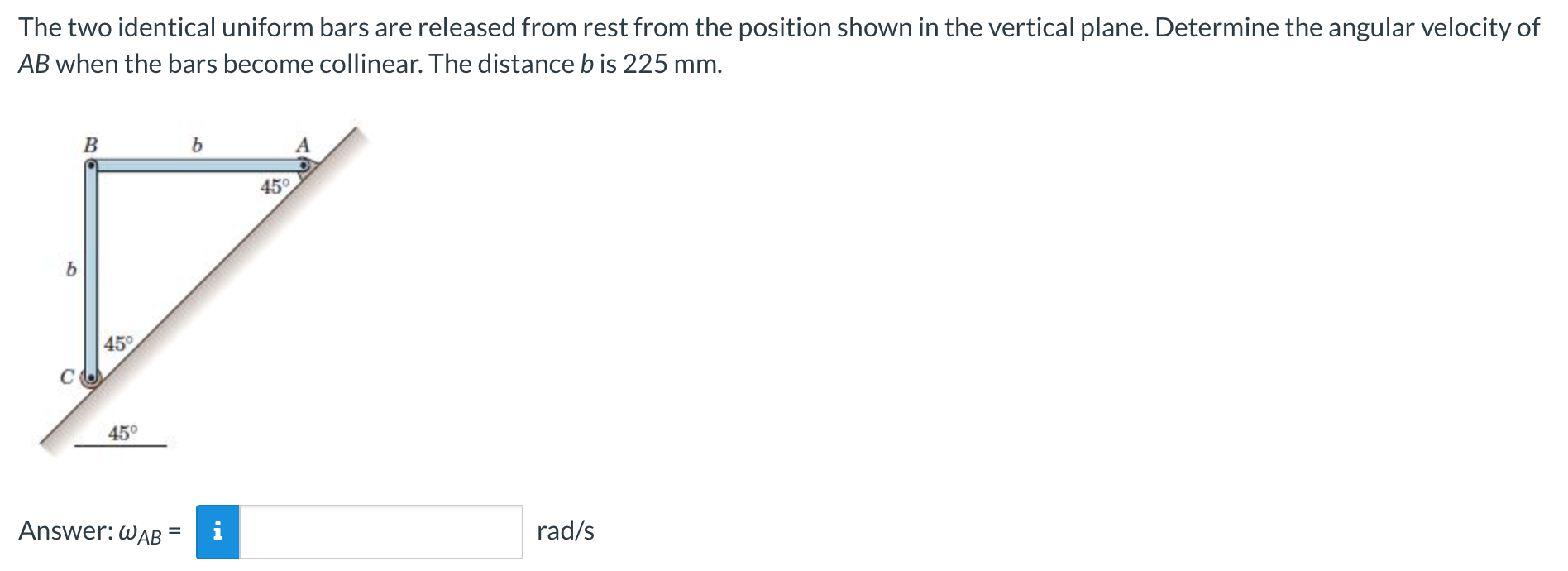 Solved The two identical uniform bars are released from rest | Chegg.com
