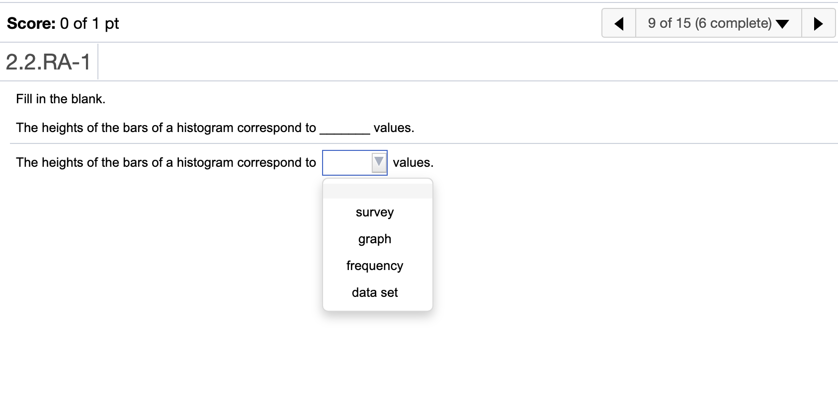 Solved Score 0 of 1 pt 3 of 15 (6 complete) 2.1.19T Use