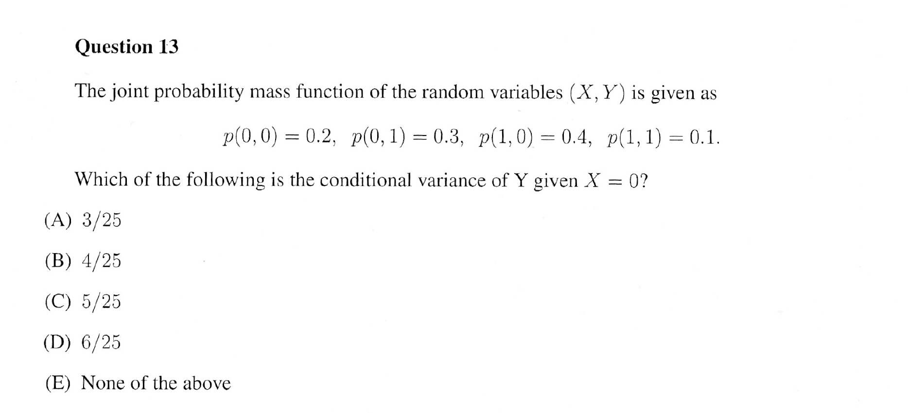 Solved Question 13 The joint probability mass function of | Chegg.com