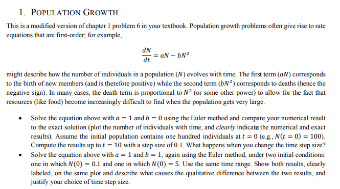 Solved 1. POPULATION GROWTH This Is A Modified Version Of | Chegg.com