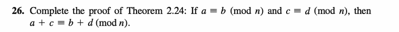 Solved Prove That If A= B (mod N) And C = D (mod N), Then A | Chegg.com