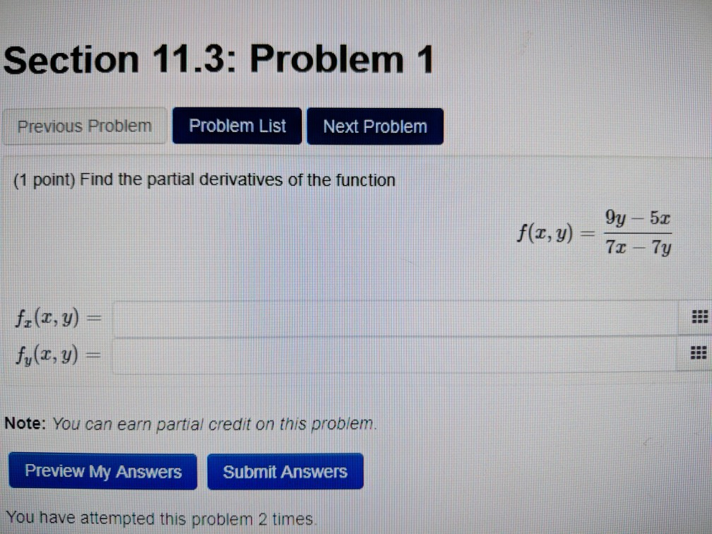 Solved Section 11.3: Problem 1 Previous Problem Problem List | Chegg.com