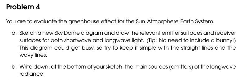 Solved Problem 4 You Are To Evaluate The Greenhouse Effect Chegg Com
