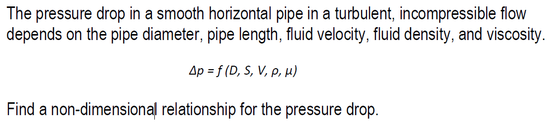 Solved The pressure drop in a smooth horizontal pipe in a | Chegg.com