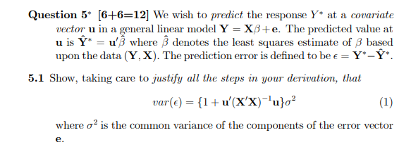 Question 5 6 6 12 We Wish To Predict The Respon Chegg Com