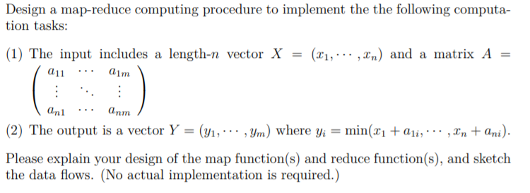 Solved am Design a map-reduce computing procedure to | Chegg.com