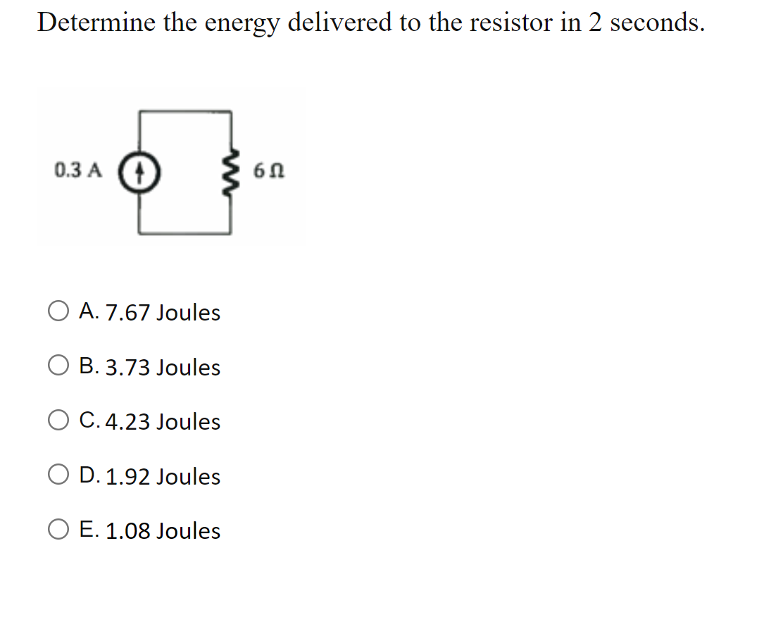 Solved Determine the energy delivered to the resistor in 2 | Chegg.com