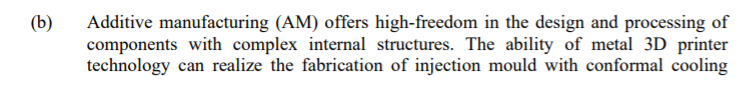 Solved (b) Additive Manufacturing (AM) Offers High-freedom | Chegg.com
