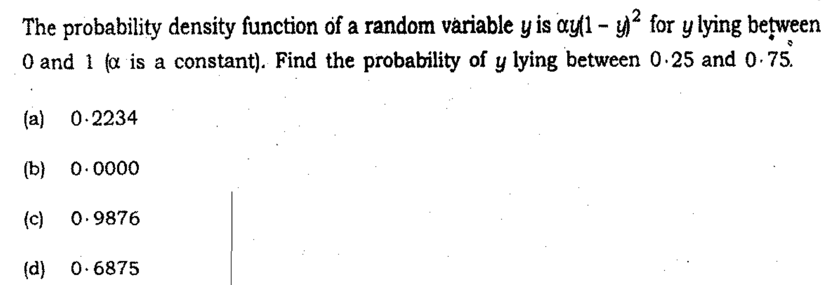 Solved The probability density function of a random variable | Chegg.com