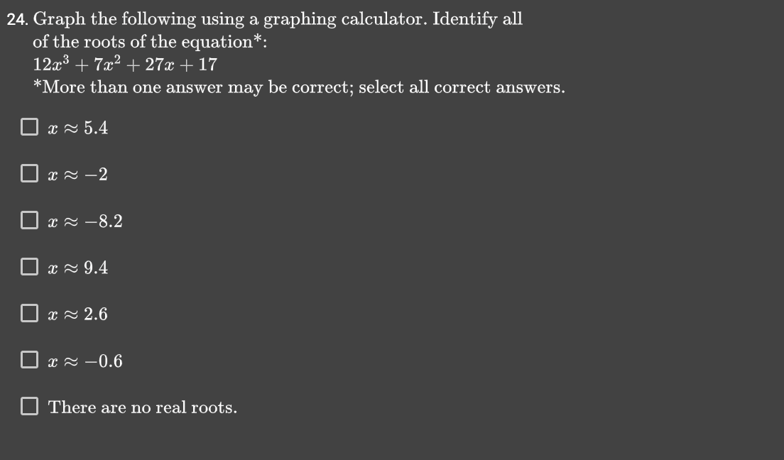 Solved 24. Graph the following using a graphing calculator. | Chegg.com
