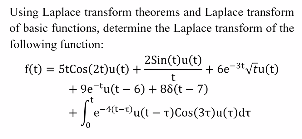 Solved Using Laplace transform theorems and Laplace | Chegg.com