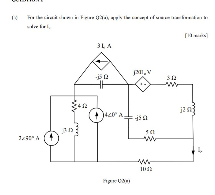 Solved (a) For the circuit shown in Figure Q2(a), apply the | Chegg.com