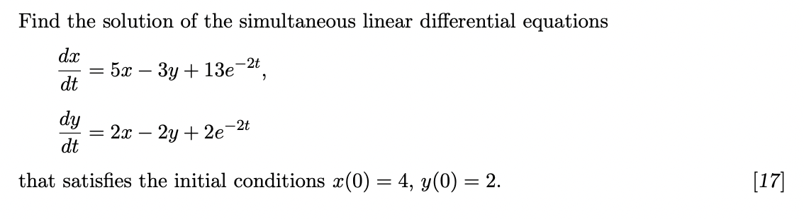 Solved Find The Solution Of The Simultaneous Linear | Chegg.com