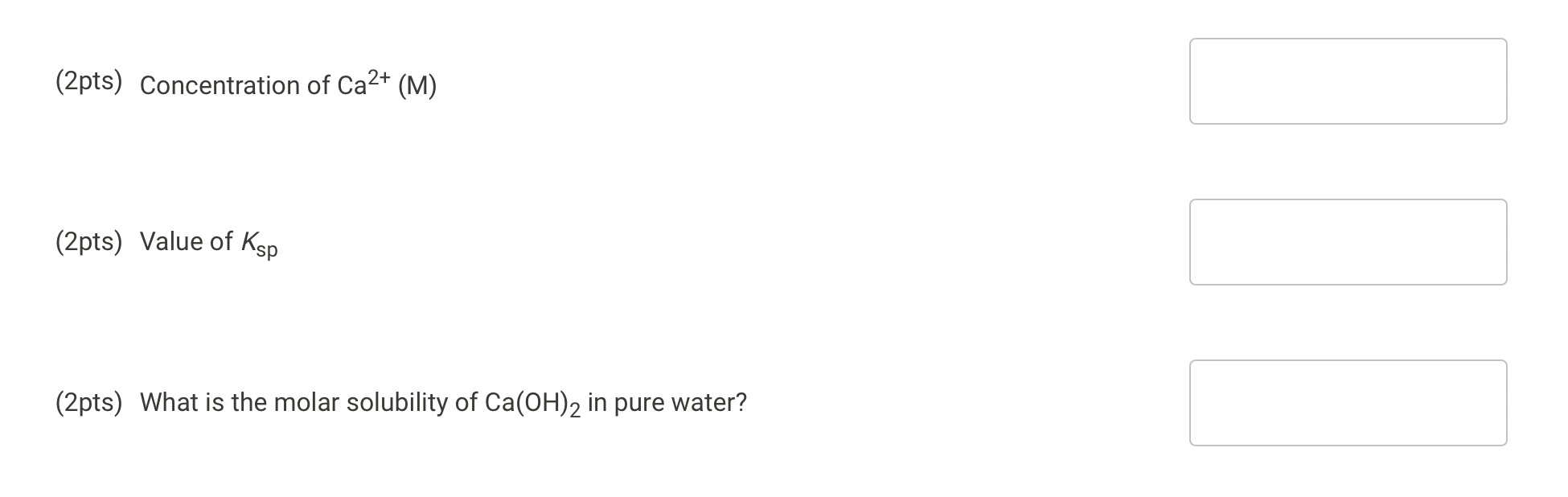 Solved Report Table KSP.4 ICE Table Solubility of Ca(OH)2