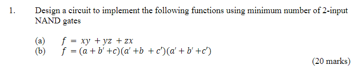 Solved Design a circuit to implement the following functions | Chegg.com