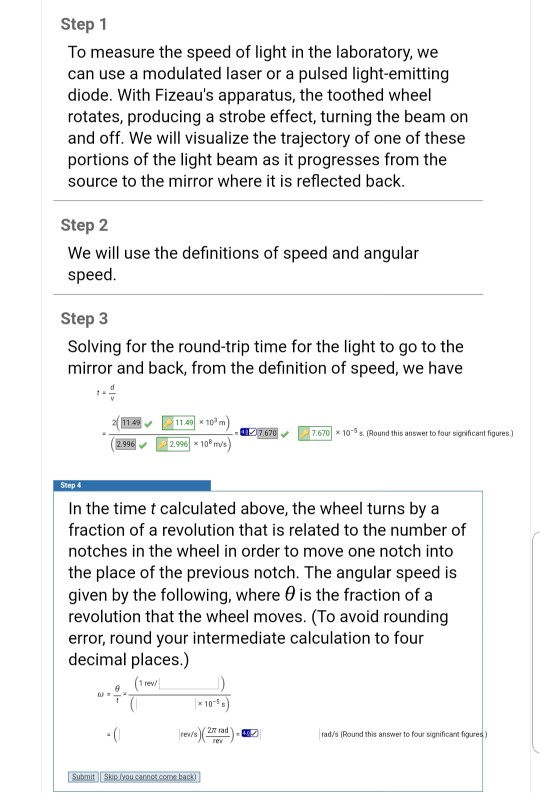 measure the speed of light experiment