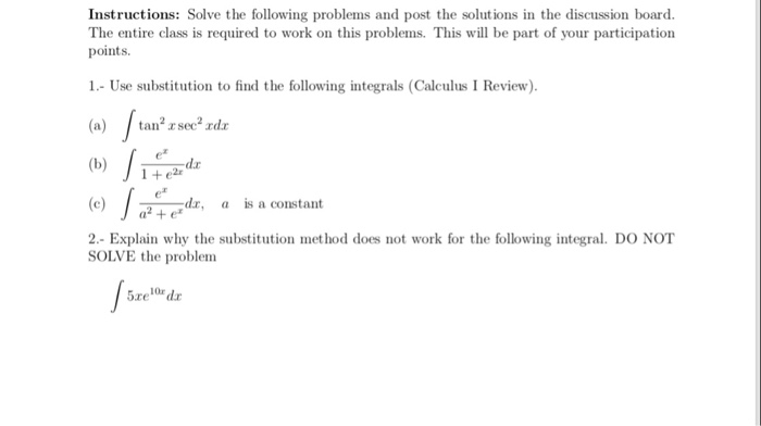 Solved Instructions: Solve the following problems and post | Chegg.com