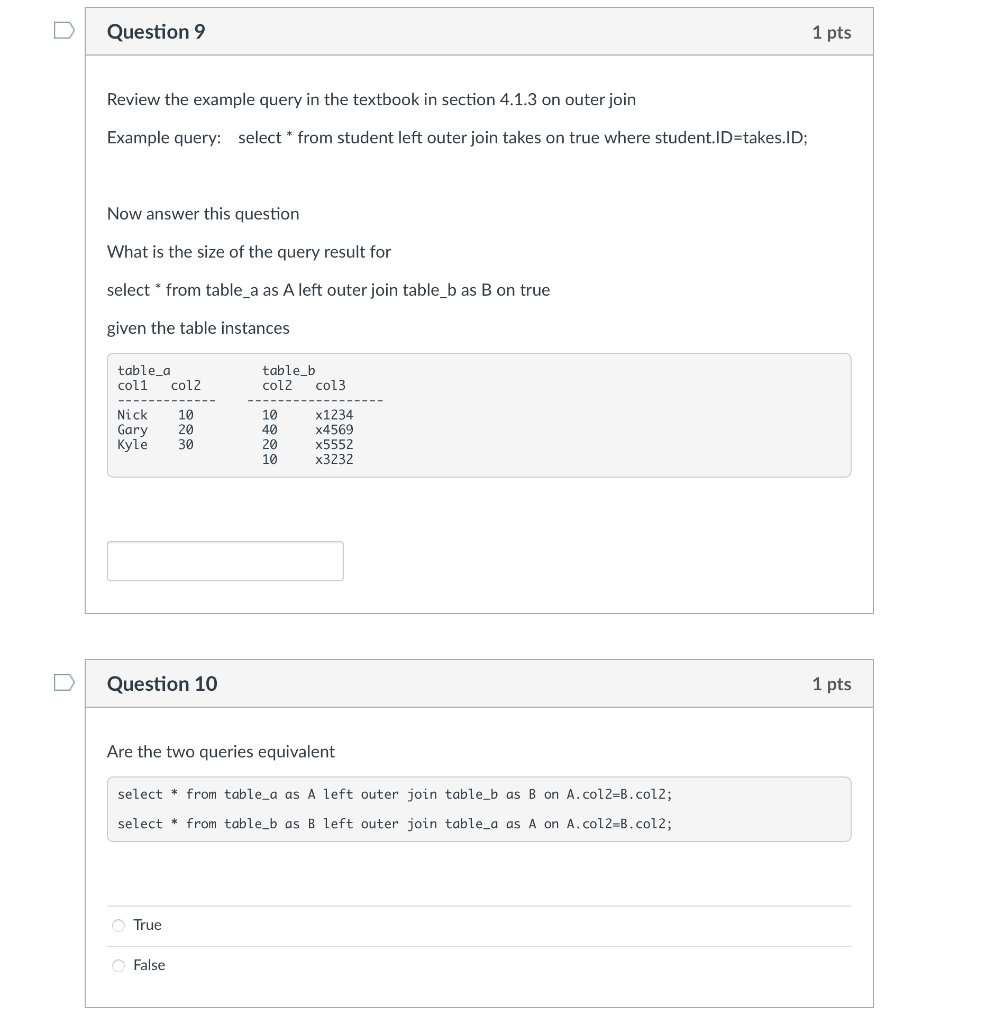 Solved Question 6 1 pts Produce a list of all courses and | Chegg.com