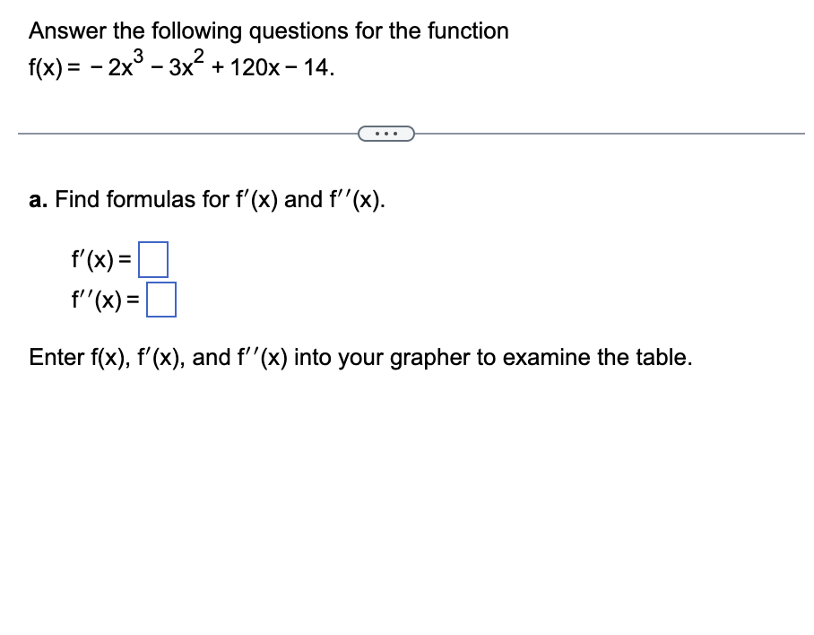 Solved Answer the following questions for the function | Chegg.com
