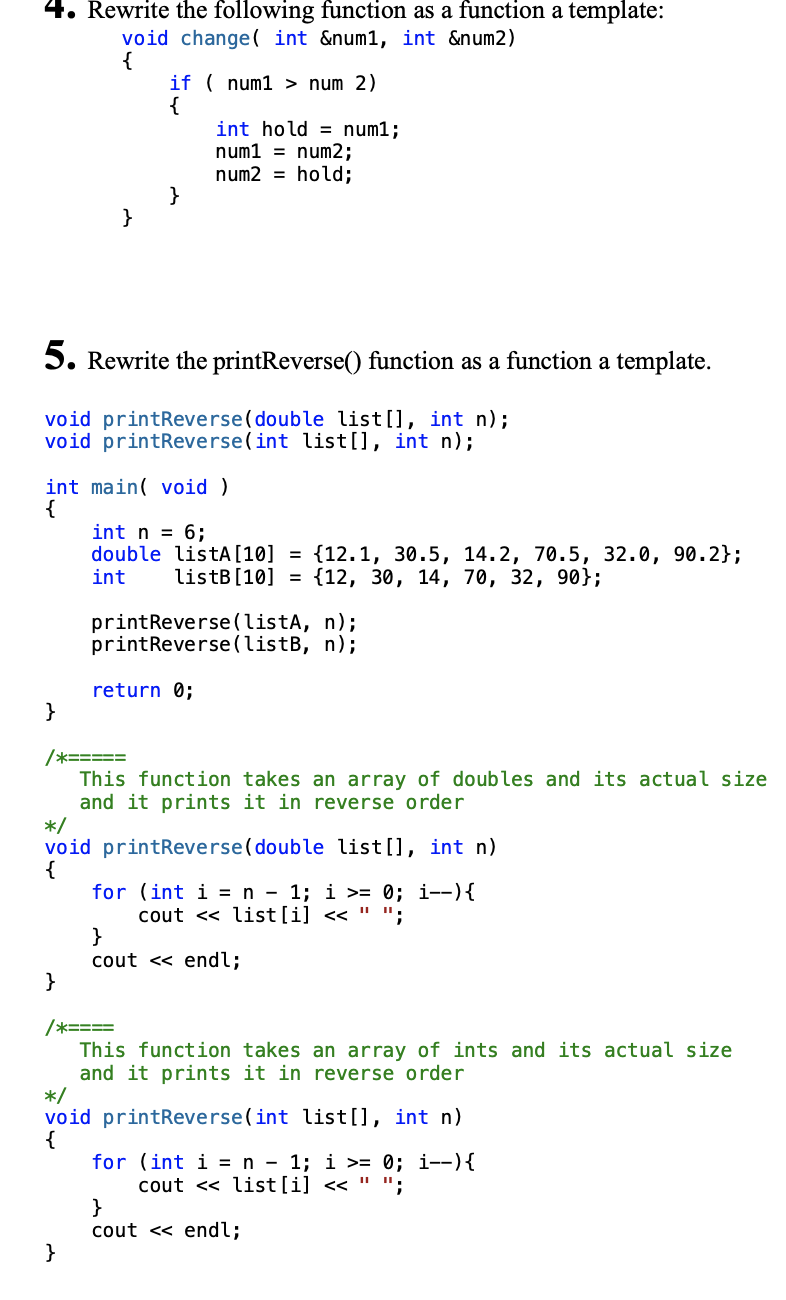 Solved 4. Rewrite the following function as a function a | Chegg.com
