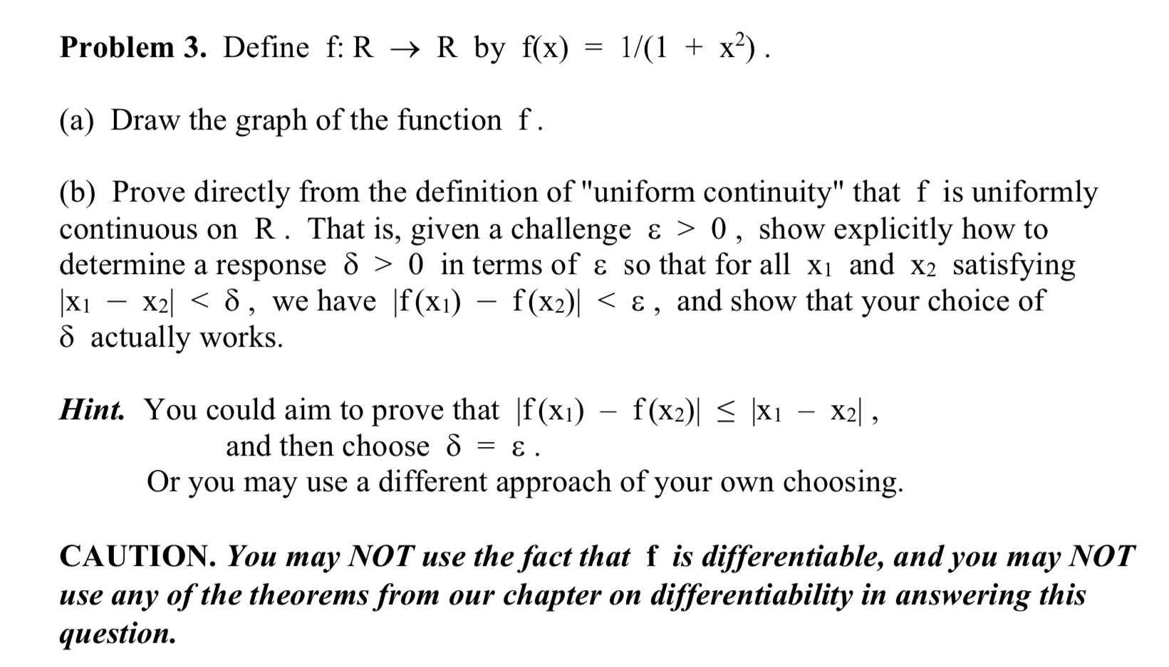 Solved Problem 3 Define F R→r By F X 1 1 X2 A Draw