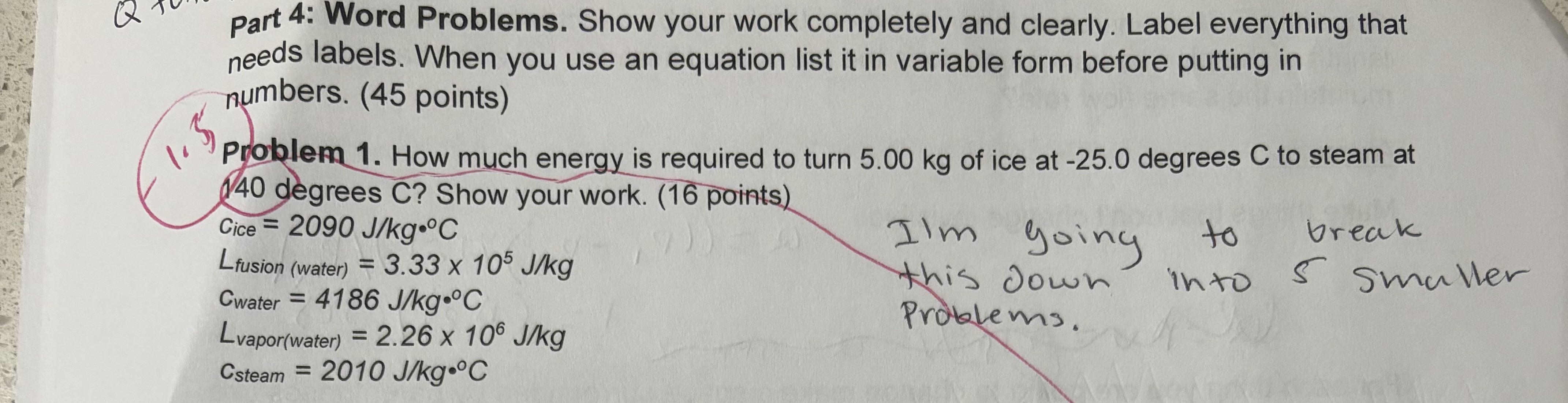 Solved part 4: Word Problems. Show your work completely and | Chegg.com