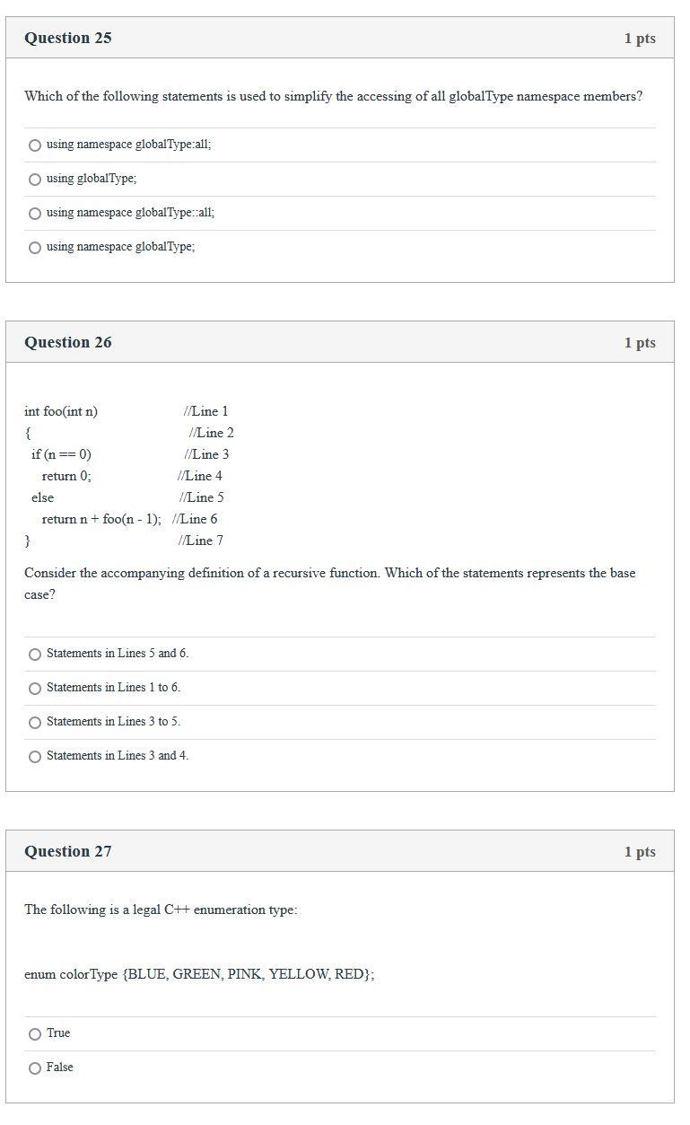 Solved Question 25 1 pts Which of the following statements | Chegg.com