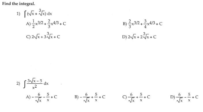 solved-find-the-integral-1-x-3x-dx-a-21x3-2-32x4-3-c-b-chegg