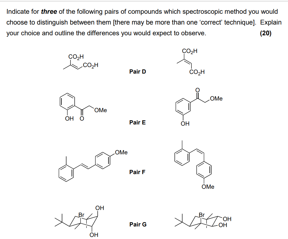 Solved Please distinguish between all the pairs in the | Chegg.com