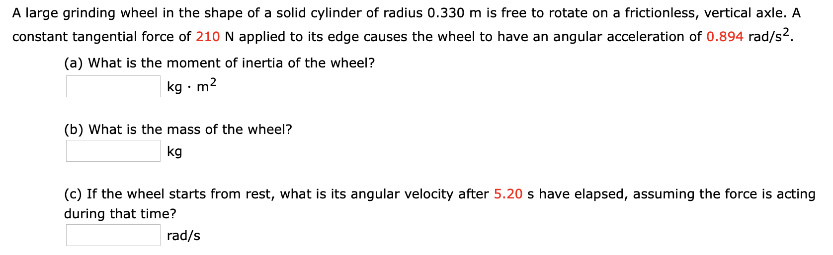 Solved A Large Grinding Wheel In The Shape Of A Solid | Chegg.com