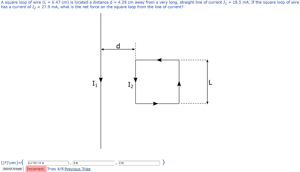 Solved A square loop of wire (L = 6.47 cm) is located a | Chegg.com