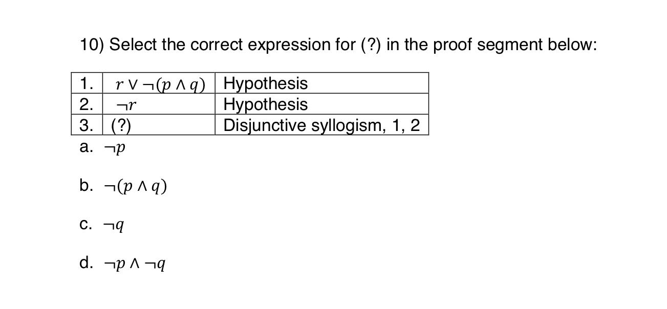 Solved 10) Select the correct expression for (?) in the | Chegg.com