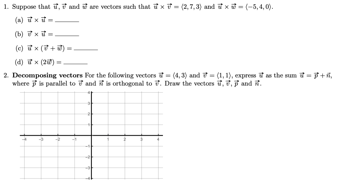 Solved 1 Suppose That U U And U Are Vectors Such That U Chegg Com