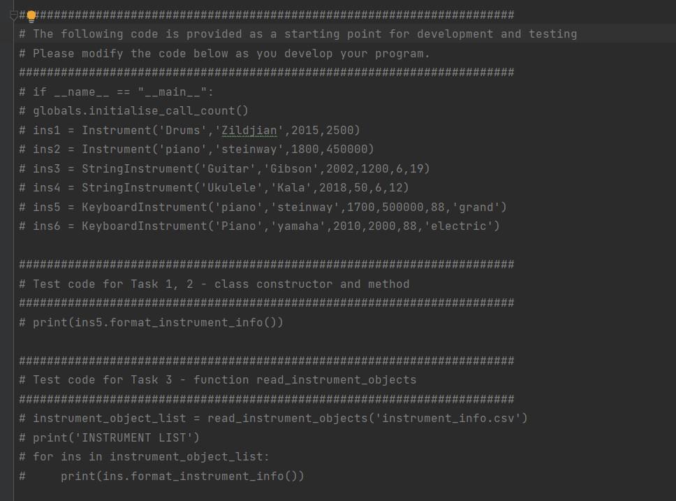 Solved Given the base class Instrument, define the _ init _ | Chegg.com