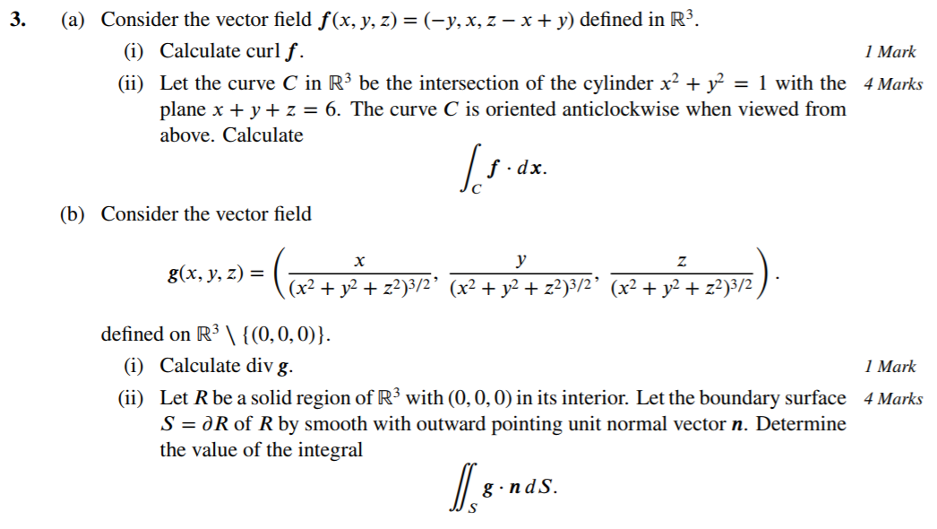 Solved 3 A Consider The Vector Field F X Y Z Y Chegg Com