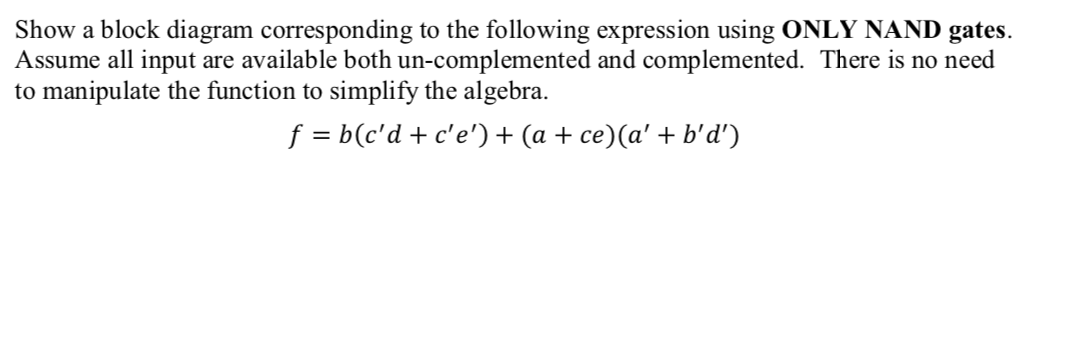 Solved Show a block diagram corresponding to the following | Chegg.com