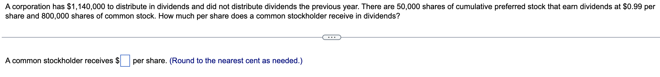 Solved A corporation has $1,140,000 to distribute in | Chegg.com