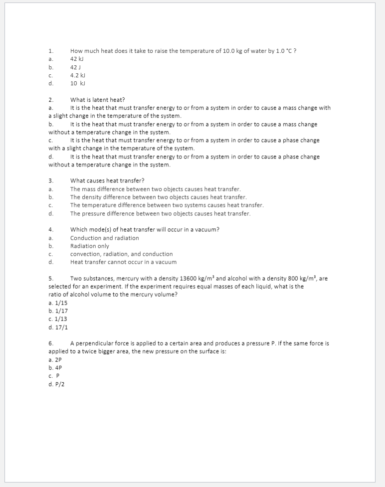 Solved 1. b. c d. How much heat does it take to raise the | Chegg.com